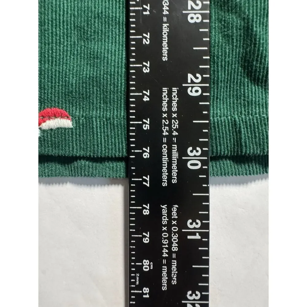 Gymboree Girls Size 12 Christmas Dress Green Corduroy Santa Hat Embroidered
